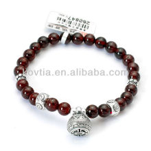 Pulsera de cuentas de granate rojo haciendo pulseras de Buda pulseras de plata esterlina 925 joyas de Tailandia